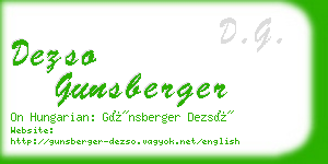 dezso gunsberger business card